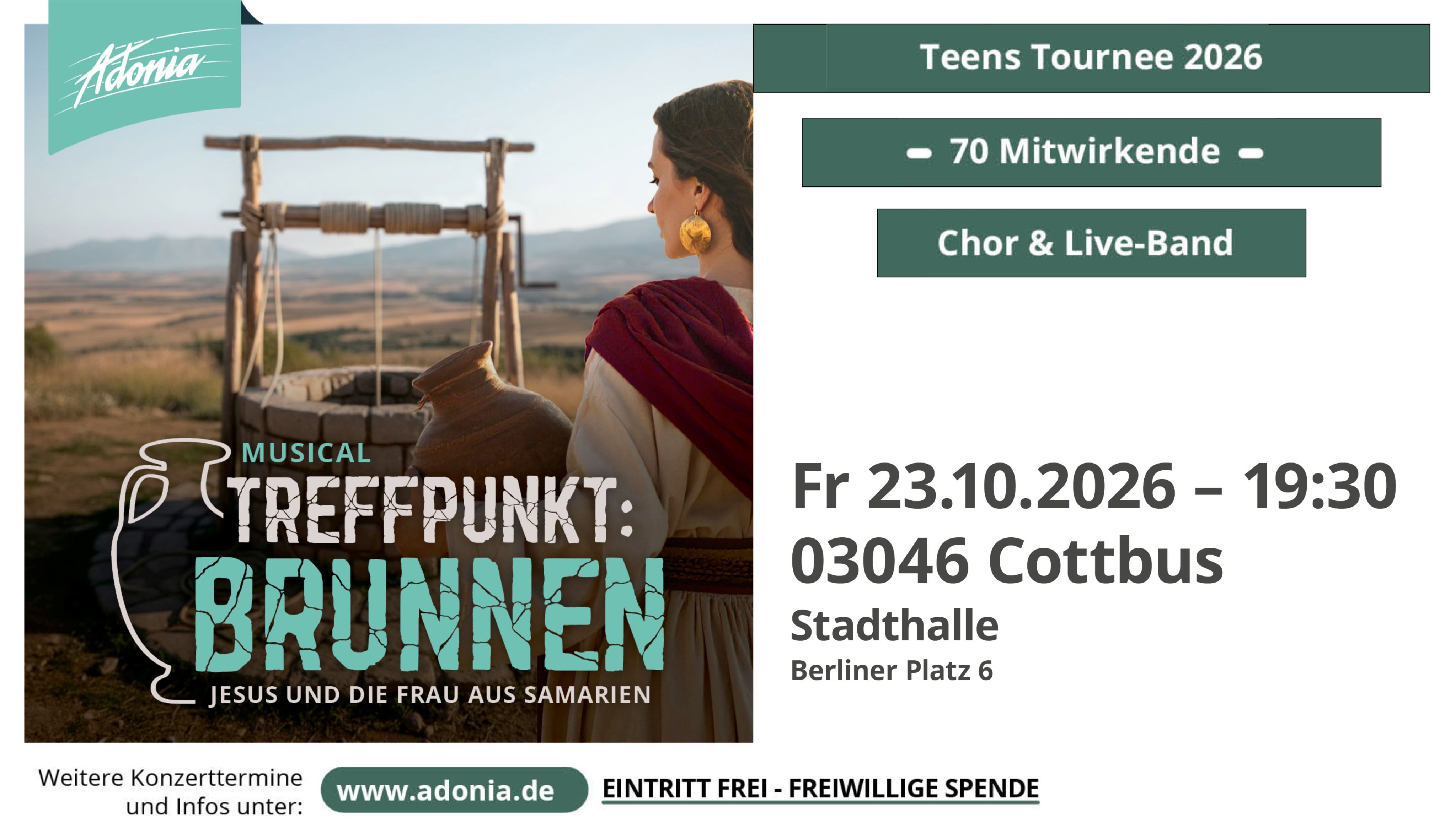 Adonia-Konzert: Treffpunkt Brunnen
